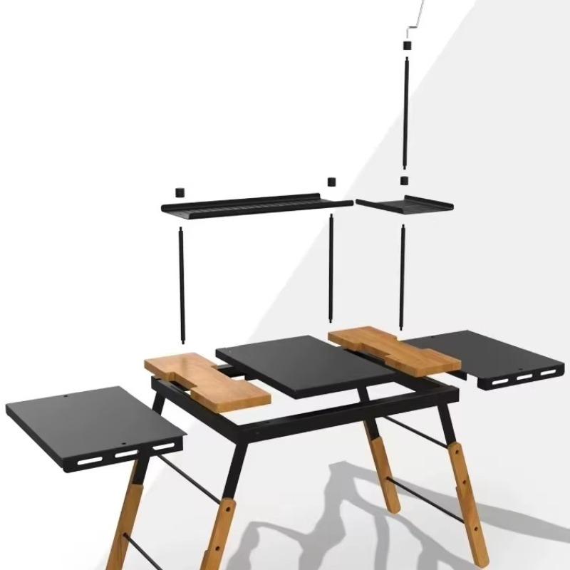 Outdoor Furniture Warehouse - SM-IGTN モダンデザイン アルミ製 ポータブル キャンプキッチンテーブル 多機能