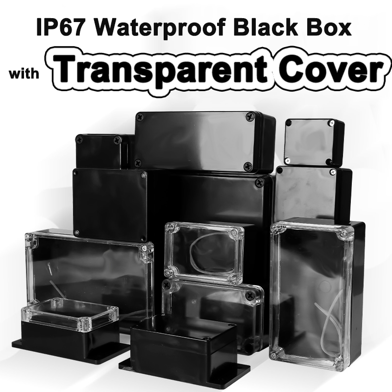 Outdoor Furniture Outlet - Absプラスチックip67ボックス防水プロジェクトボックス黒防塵電気ハウジング楽器ケース透明透明カバー