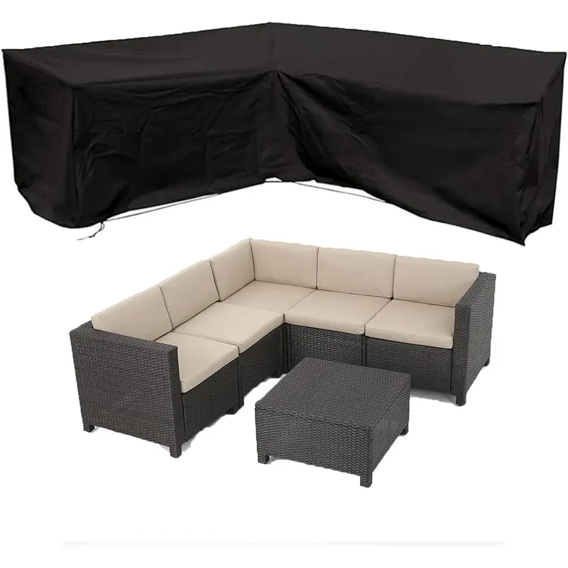 Outdoor Furniture Weatherproof - 紫外線防止L字型屋外ソファカバー 防水・防風・耐久性のあるポリエステル製家具プロテクター
