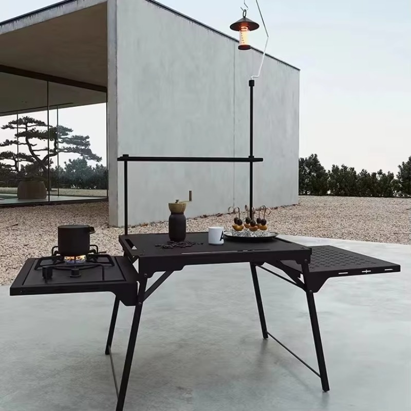 Outdoor Furniture Warehouse - SM-IGTN アルミ製ポータブルキャンプキッチンテーブル モダン多機能ダイニング屋外家具必需品 ワンストップ倉庫