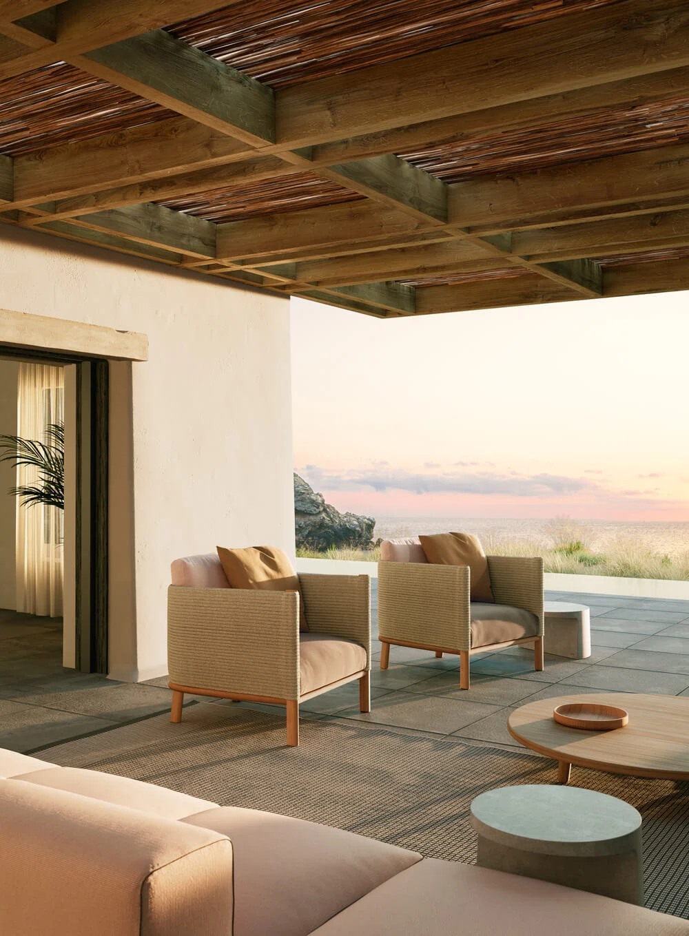 チーク材フレーム、ロープ編み、速乾フォーム、一人掛けシングル - Outdoor Furniture Hotel のレビューと価格