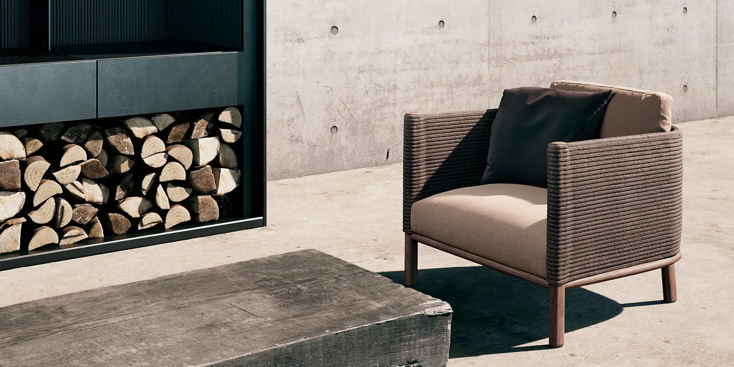 チーク材フレーム、ロープ編み、速乾フォーム、一人掛けシングル - Outdoor Furniture Hotel のレビューと価格
