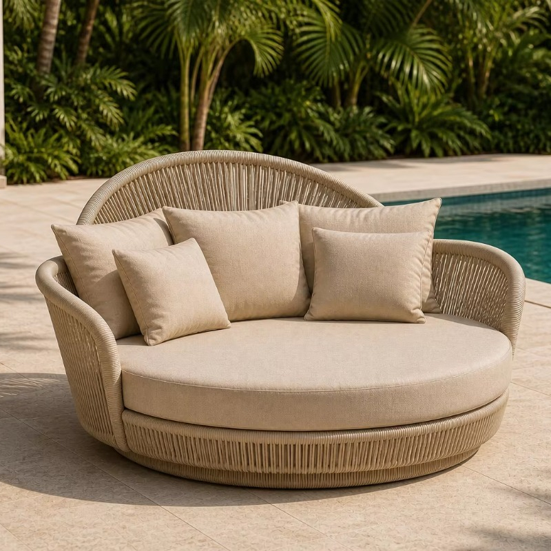 テラス・プール・ガーデン用クッション付き屋外用ラタンソファラ - Outdoor Furniture Without Cushions のレビューと価格