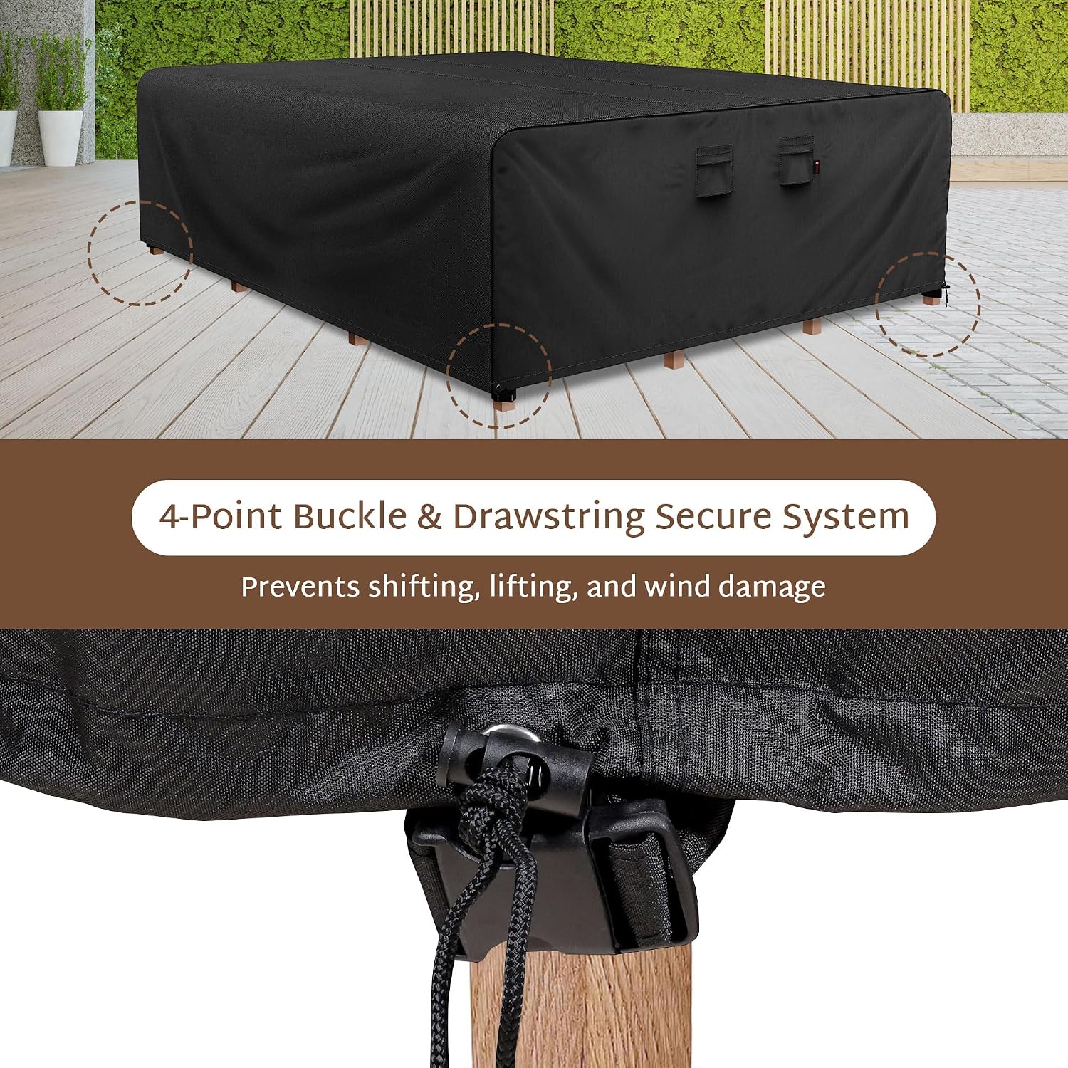 長方形600D高耐久屋外パティオテーブルカバー、防水・防塵家 - Outdoor Furniture Weatherproof のレビューと価格
