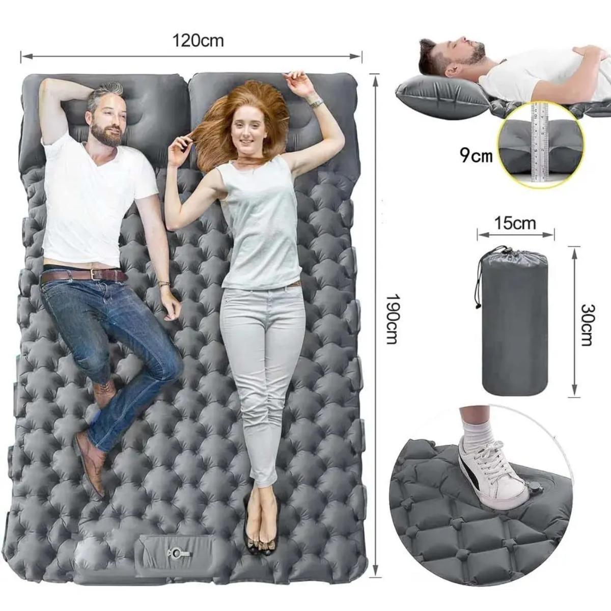 シングル＆ダブルインフレータブルエアマットレス、折りたたみ式 - Outdoor Rug Waterproof のレビューと価格