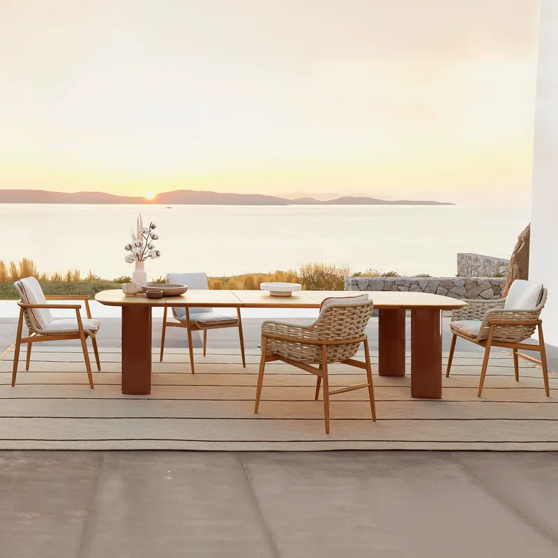 北欧ラタン屋外ダイニングテーブルチェアセットホームステイヴィ - Outdoor Furniture Hotel のレビューと価格