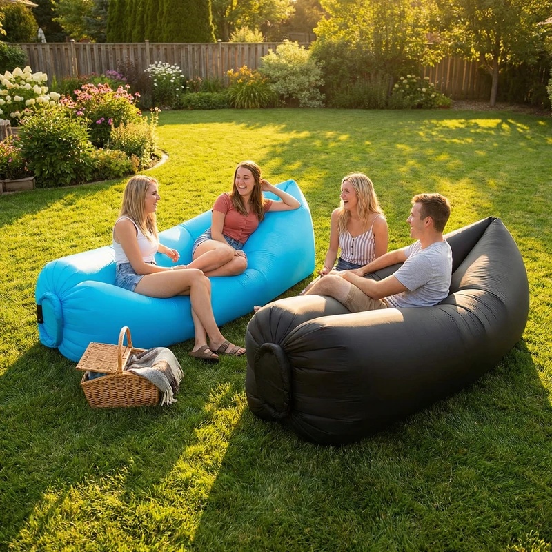 携帯用インフレータブルソファラウンジャー 軽量 防水 エアー - Outdoor Furniture Weatherproof のレビューと価格