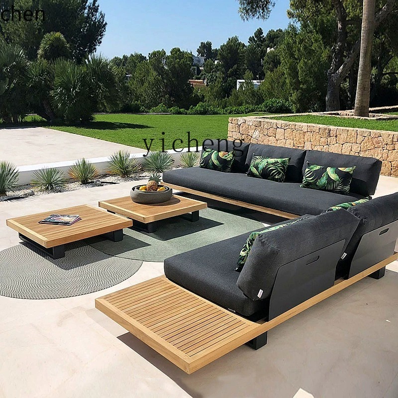 HYS屋外チークソファ中庭防水・日焼け止め付きオープンエアヴ - Outdoor Furniture Hotel のレビューと価格