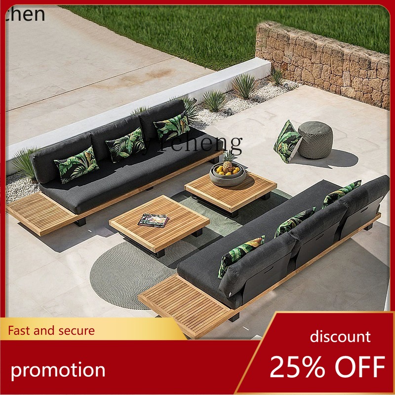 HYS屋外チークソファ中庭防水・日焼け止め付きオープンエアヴ - Outdoor Furniture Hotel のレビューと価格