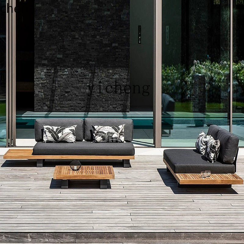 HYS屋外チークソファ中庭防水・日焼け止め付きオープンエアヴ - Outdoor Furniture Hotel のレビューと価格
