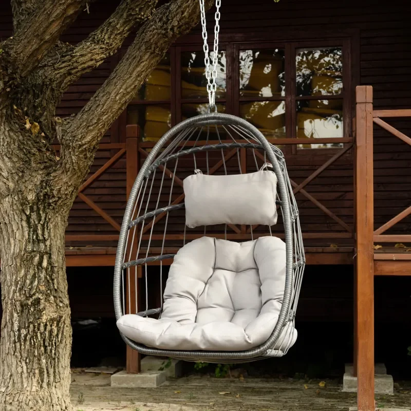 屋外用籐製スイングチェアハンモックチェアハンギングチェア、ア - Outdoor Furniture Without Cushions のレビューと価格