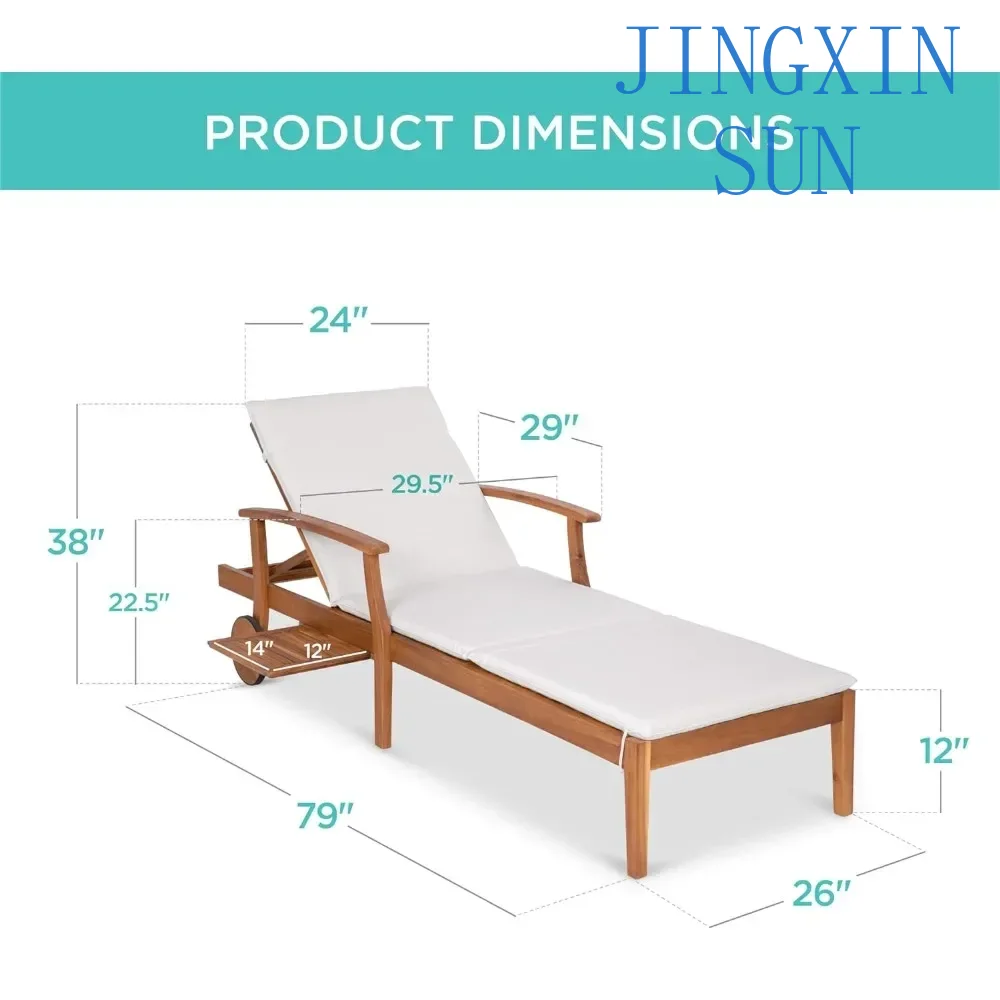 79x26インチ アカシア材製長椅子リクライニングチェア、パ - Outdoor Furniture Without Cushions のレビューと価格